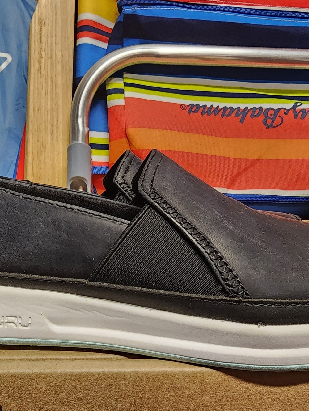 Kuru Roam Atla Slip-On Casual Loafer. Jet Black Leather! Plantar Fasciitis